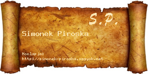 Simonek Piroska névjegykártya