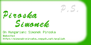 piroska simonek business card